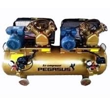 MÁY  NÉN KHÍ DÂY ĐAI  PEGASUS  2 ĐẦU NÉN, 2 MOTO  Model:TM-V-0.25/8x2-230L