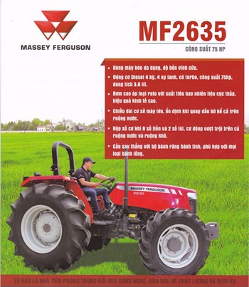 Máy cày Massey Ferguson MF415 (Nhập khẩu Brazil) Mã	